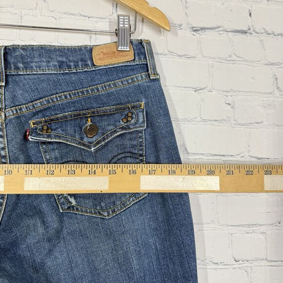 Levis 515 Jeans Womens 6 M Boot Cut Mid Rise Dark Wash Denim Stretch 30x30 - Picture 12 of 15